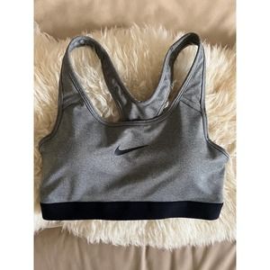 Nike size small dri fit gray black sports bra